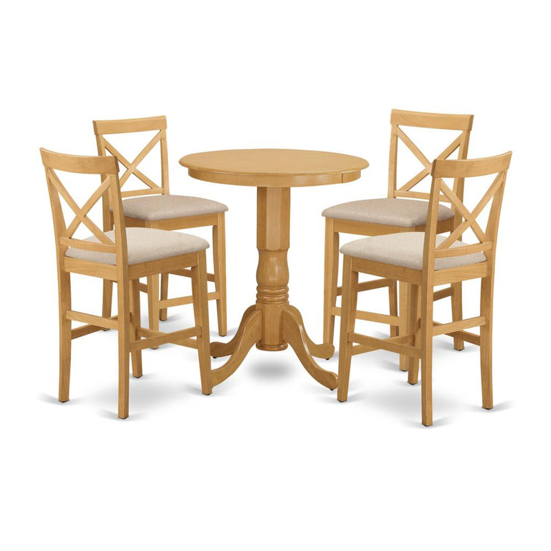 EDPB5-OAK-C 5 PC counter height pub set-pub Table and 4 counter height Chairs