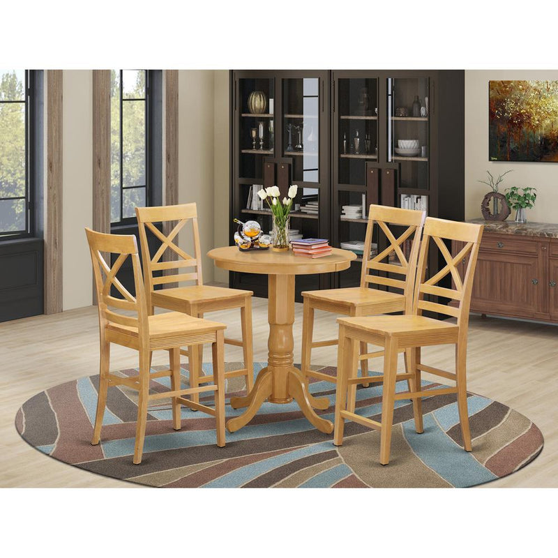 5  Pc  counter  height  pub  set  -  Dining  Table  and  4  Kitchen  bar  stool.