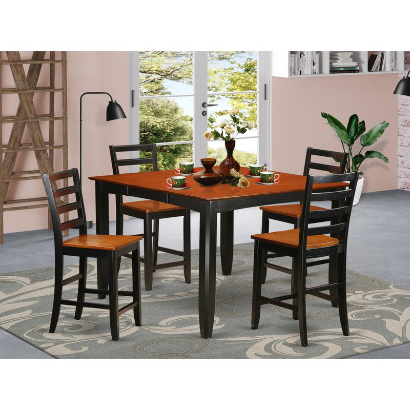 5  PC  counter  height  Dining  set-  Square  Counter  height  Table  and  4  Dining  Chairs