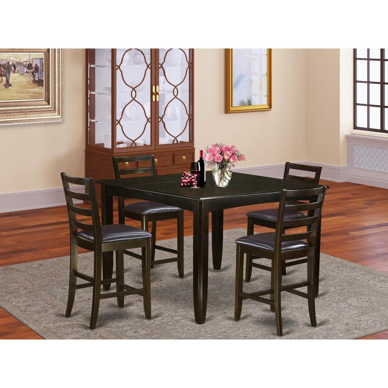 5  PC  Counter  height  Table  set-  Table  and  4  Leather  Stools