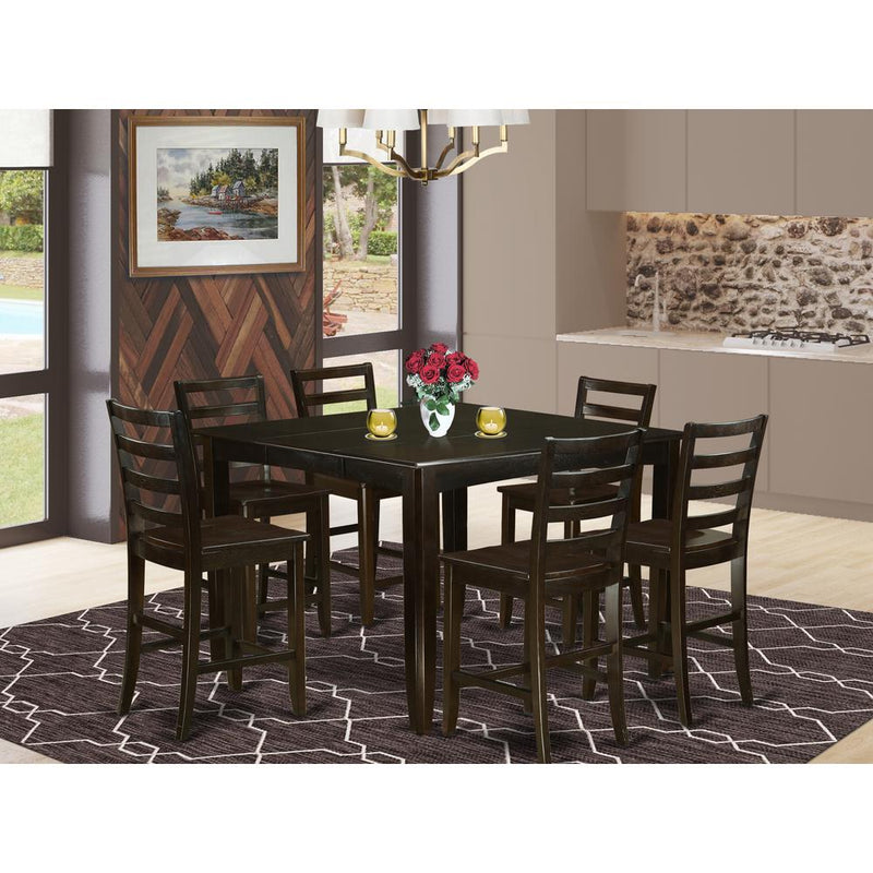 7  PC  counter  height  set-  Square  Table  plus  6  Kitchen  counter  Chairs