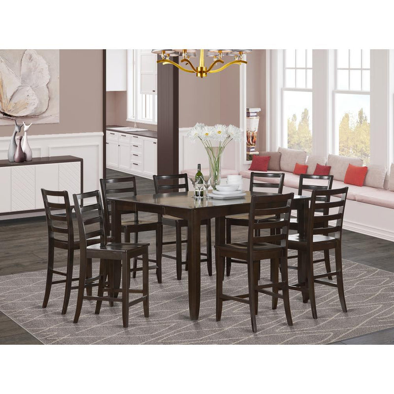 9  Pc  counter  height  set-  Square  Table  and  8  counter  height  Chairs