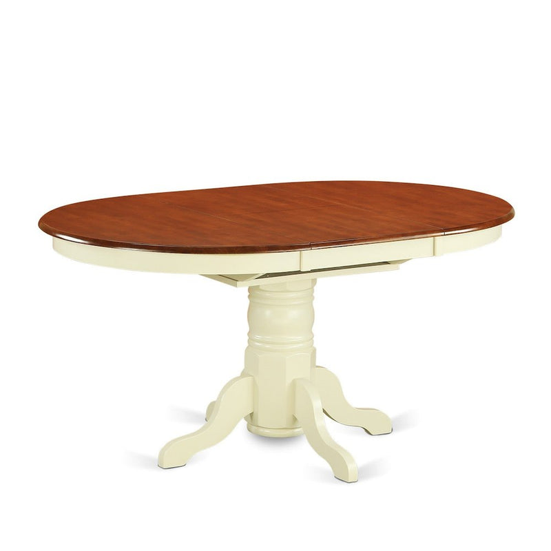 Oval Table with 18" Butterfly leaf - Buttermilk and Cherry