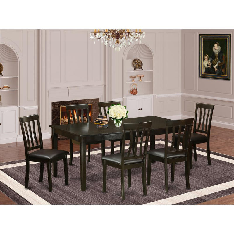 7  Pc  Dining  set-Table  with  Leaf  and  6  Dinette  Chairs.