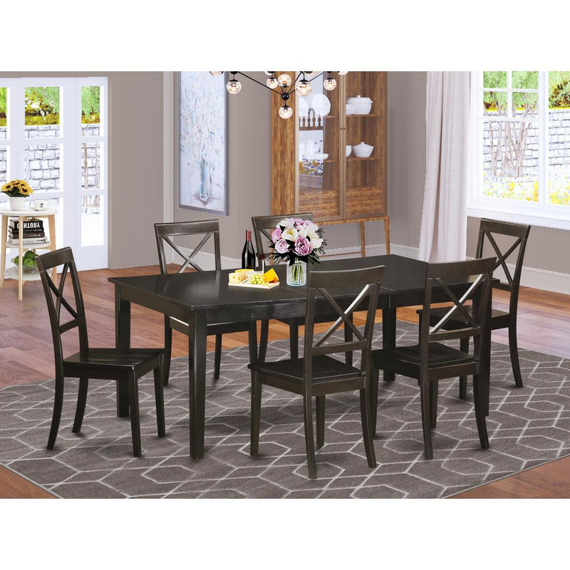 7  PC  Dining  room  set  for  6-Dining  Table  with  Leaf  and  6  Dinette  Chairs.