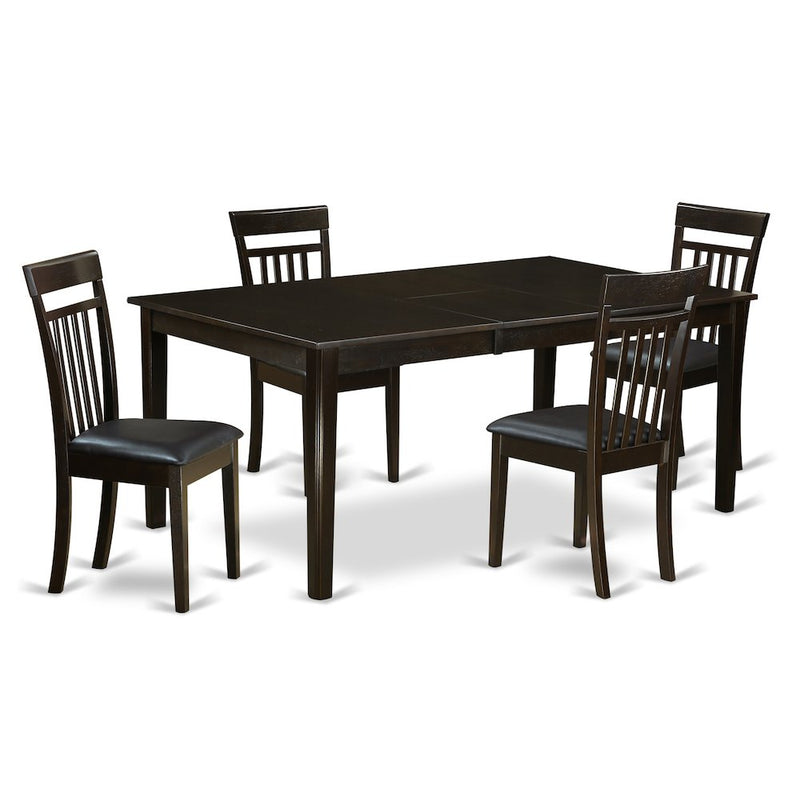 5  Pc  Dining  room  set-Table  with  Leaf  and  4  Dinette  Chairs.