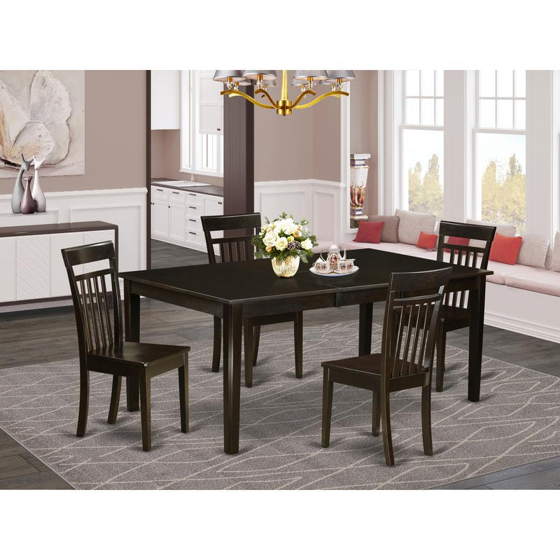 5  Pc  Dining  room  set  for  4-Table  with  Leaf  along  with  4  Dining  Chairs.