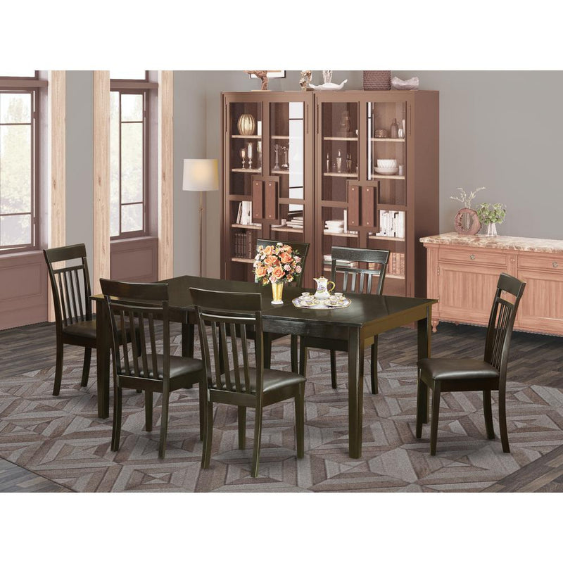 7  Pc  Dining  room  set-Table  with  Leaf  and  6  Dinette  Chairs.