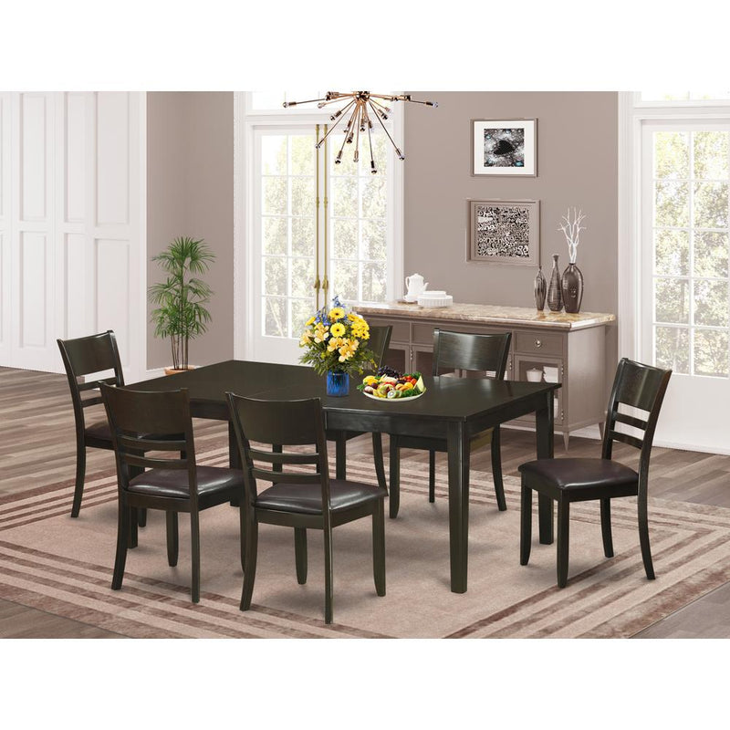 7  PC  formal  Dining  room  set-Kitchen  Table  with  Leaf  and  6  Dining  Chairs.