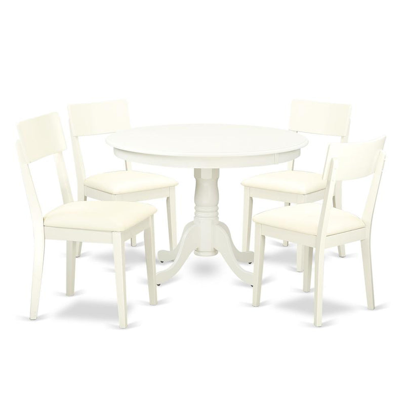 Dining Room Set Linen White, HLAD5-LWH-LC