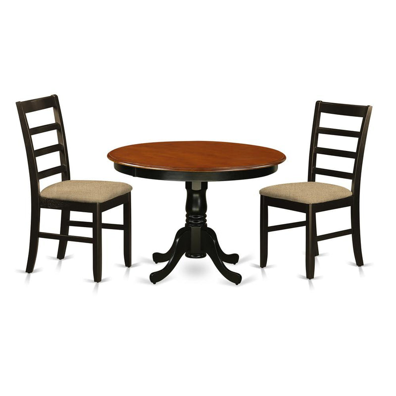 HLPF3-BCH-C 3 Pc set with a Dining Table and 2 Dinette Chairs in Black and Cherry