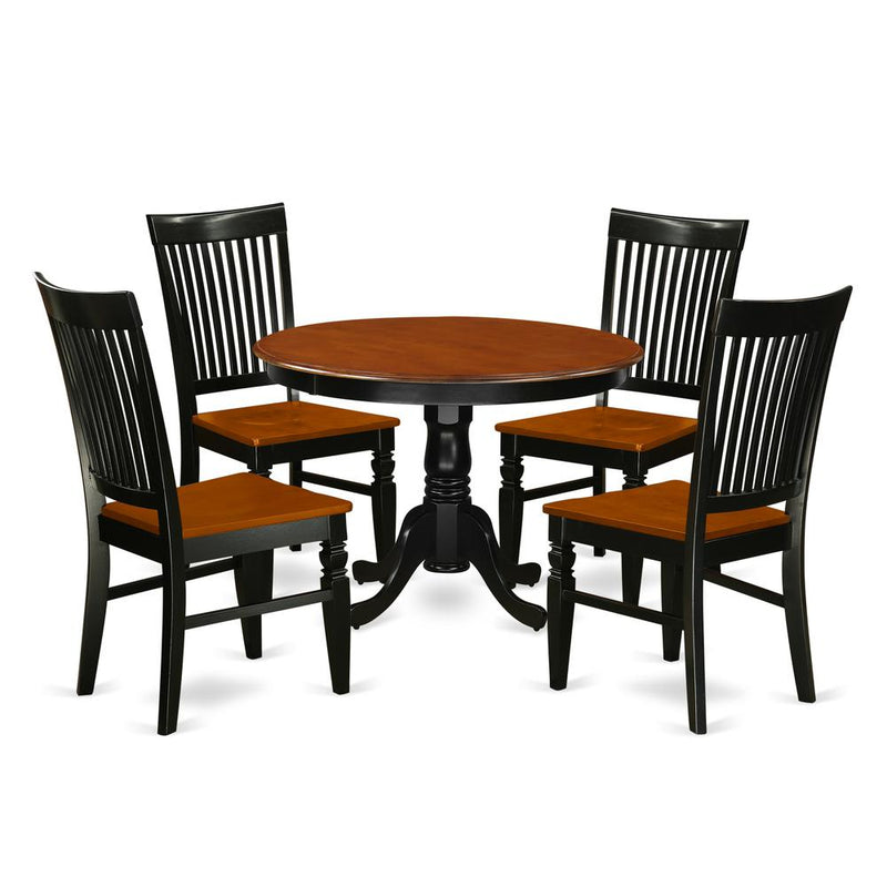 Dining Room Set Black & Cherry, HLWE5-BCH-W