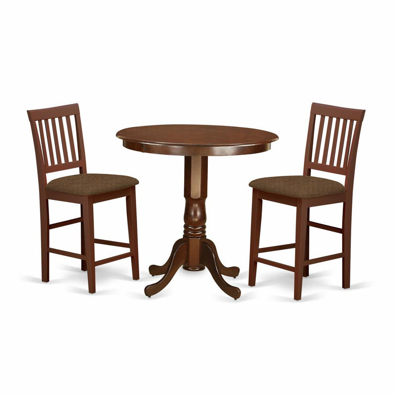 JAVN3-MAH-C 3 Pc Dining counter height set - Dining Table and 2 counter height Chairs.