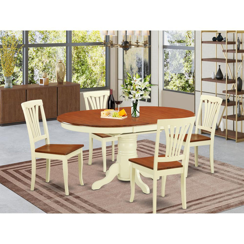 5  Pc  Dining  room  set  for  4-Oval  Dining  Table  with  Leaf  and  4  Dining  Chairs