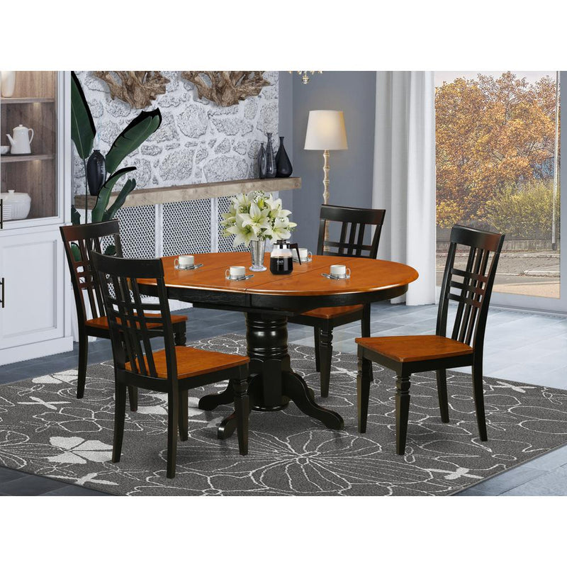 5  PC  Kitchen  Tables  and  chair  set  with  a  Kenley  Dining  Table  and  4  Kitchen  Chairs  in  Black  and  Cherry