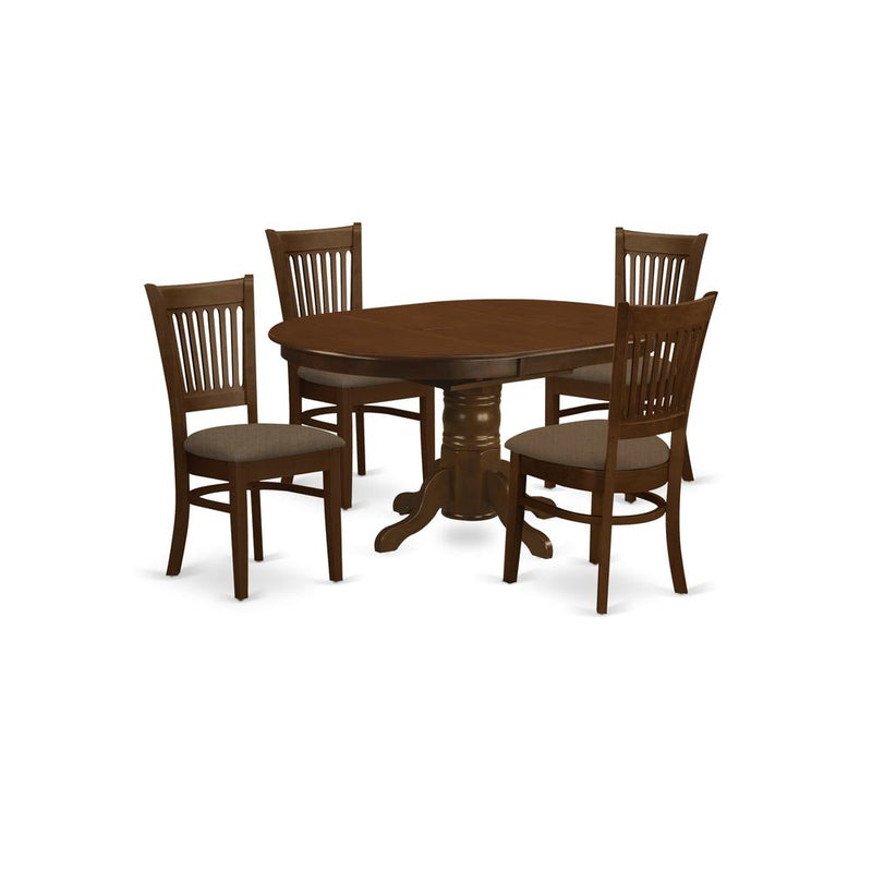 KEVA5-ESP-C 5 Pc set Kenley Kitchen Table with a Leaf and 4 Fabric Seat Chairs