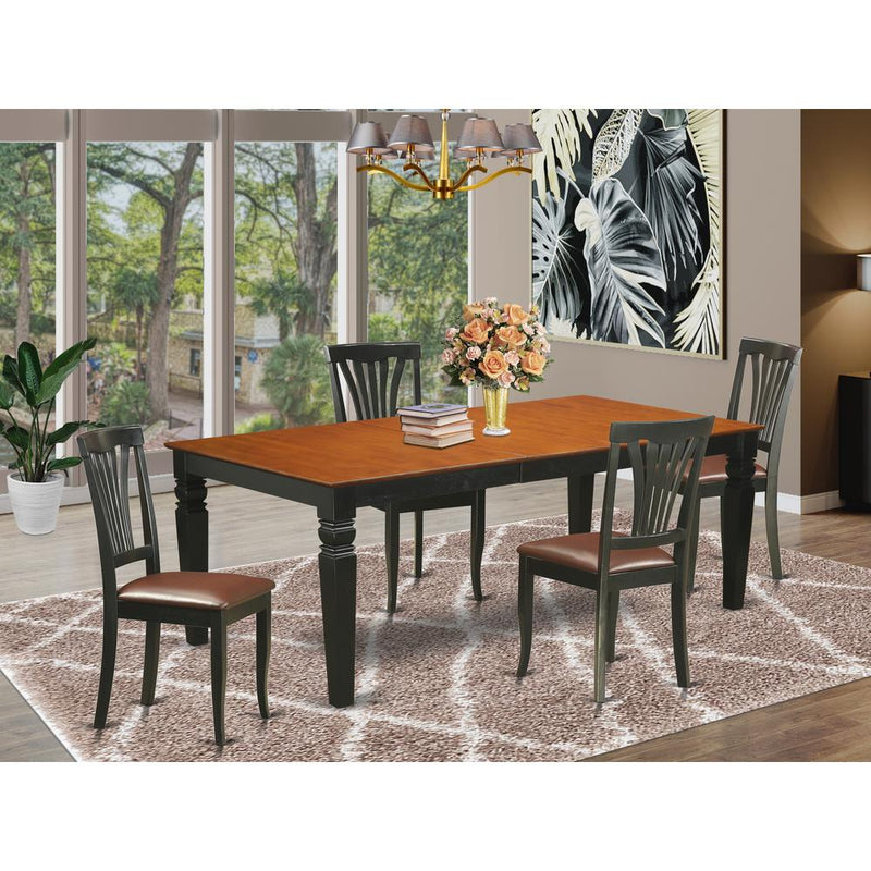 5  Pc  Table  and  chair  set  with  a  Table  and  4  Dining  Chairs  in  Black  and  Cherry