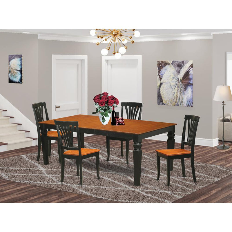 5  Pc  Table  and  chair  set  with  a  Table  and  4  Dining  Chairs  in  Black  and  Cherry