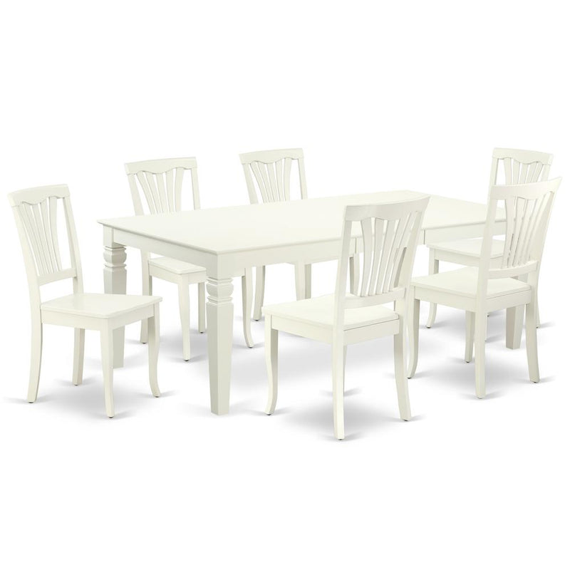 Dining Room Set Linen White, LGAV7-LWH-W