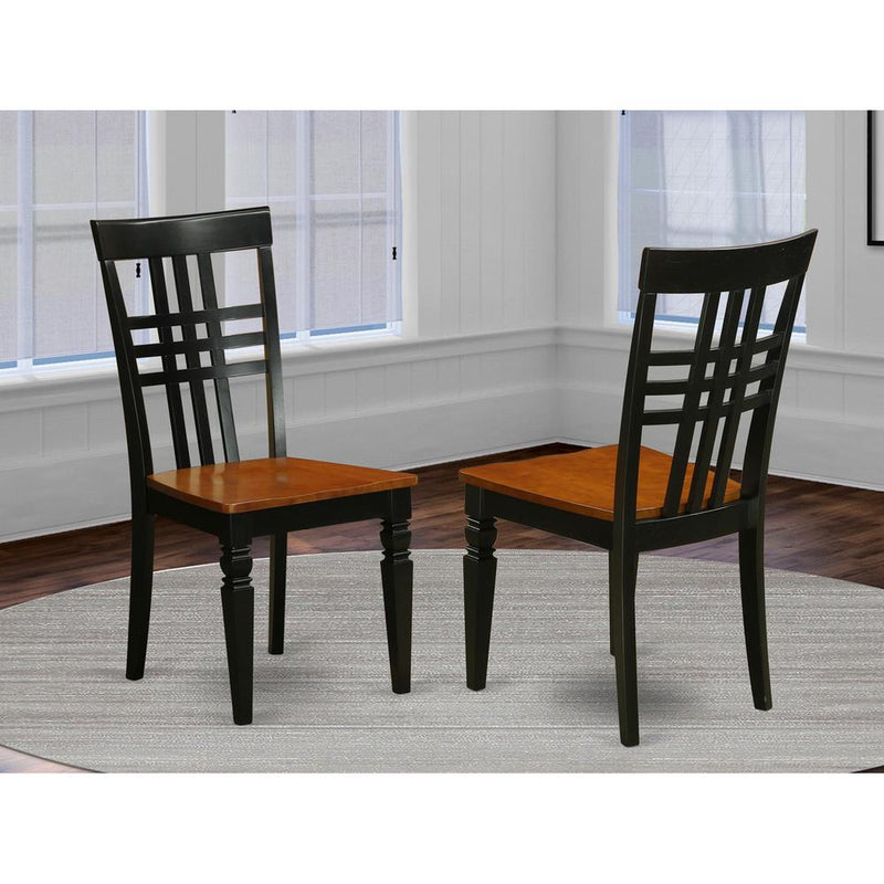 Logan  Dining  Chair  with  Wood  Seat  -  Black  &  Cherry  Finish.,  Set  of  2