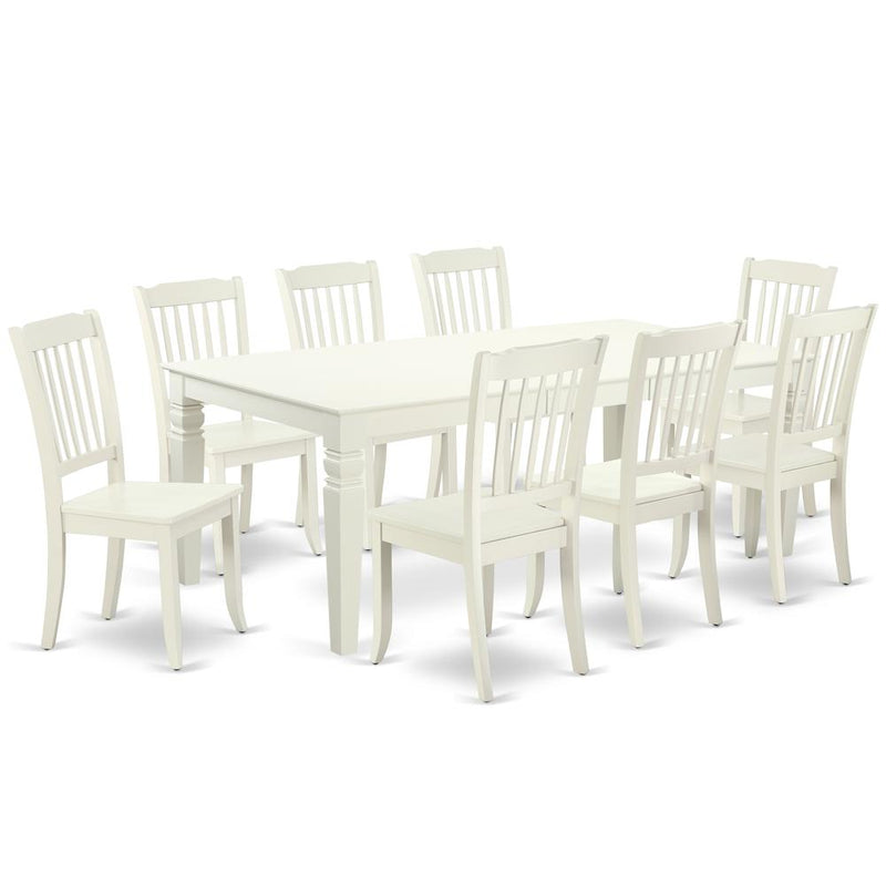 Dining Room Set Linen White, LGDA9-LWH-W