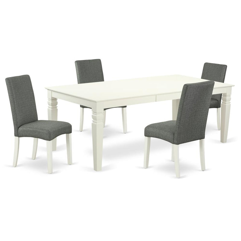 Dining Room Set Linen White, LGDR5-LWH-07