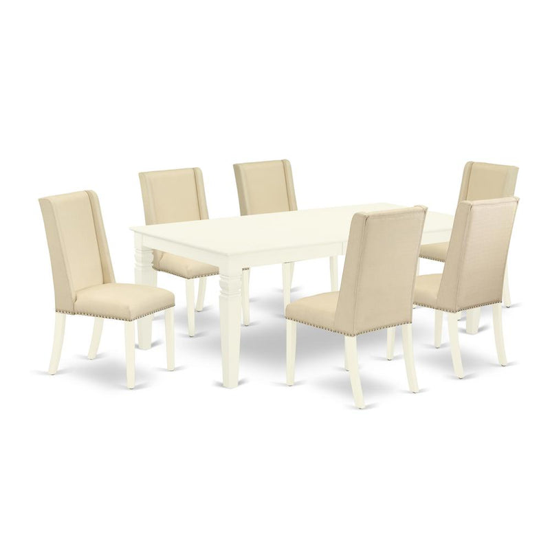 Dining Room Set Linen White, LGFL7-LWH-01