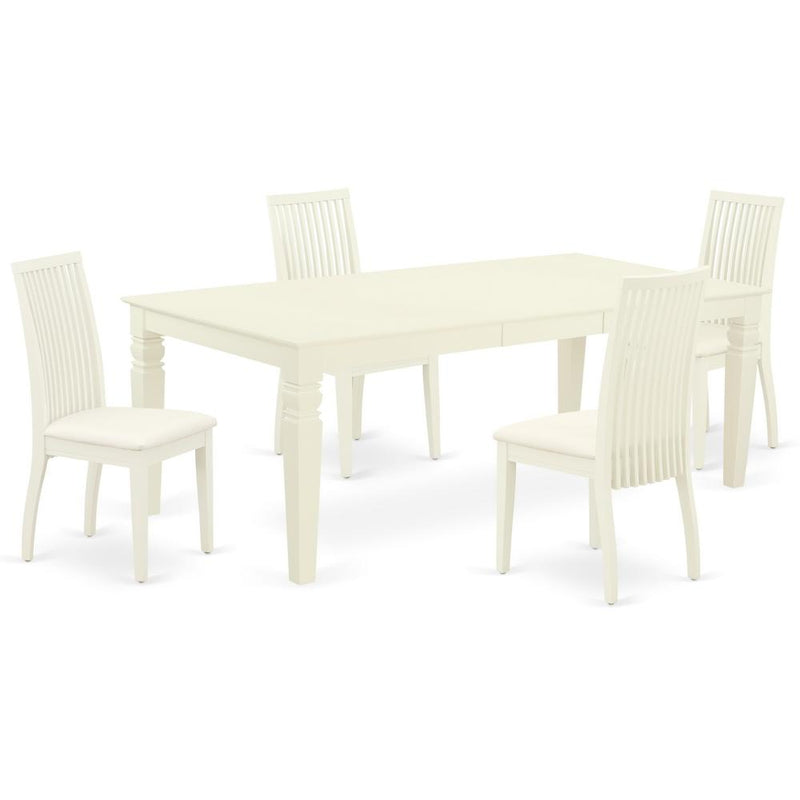 Dining Room Set Linen White, LGIP5-LWH-C