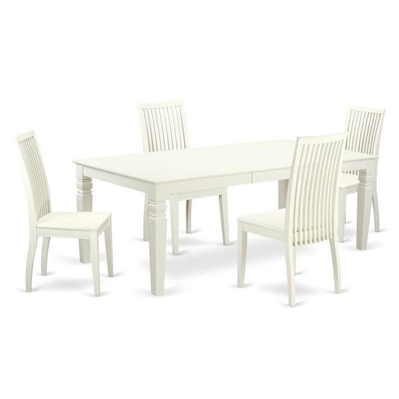 Dining Room Set Linen White, LGIP5-LWH-W