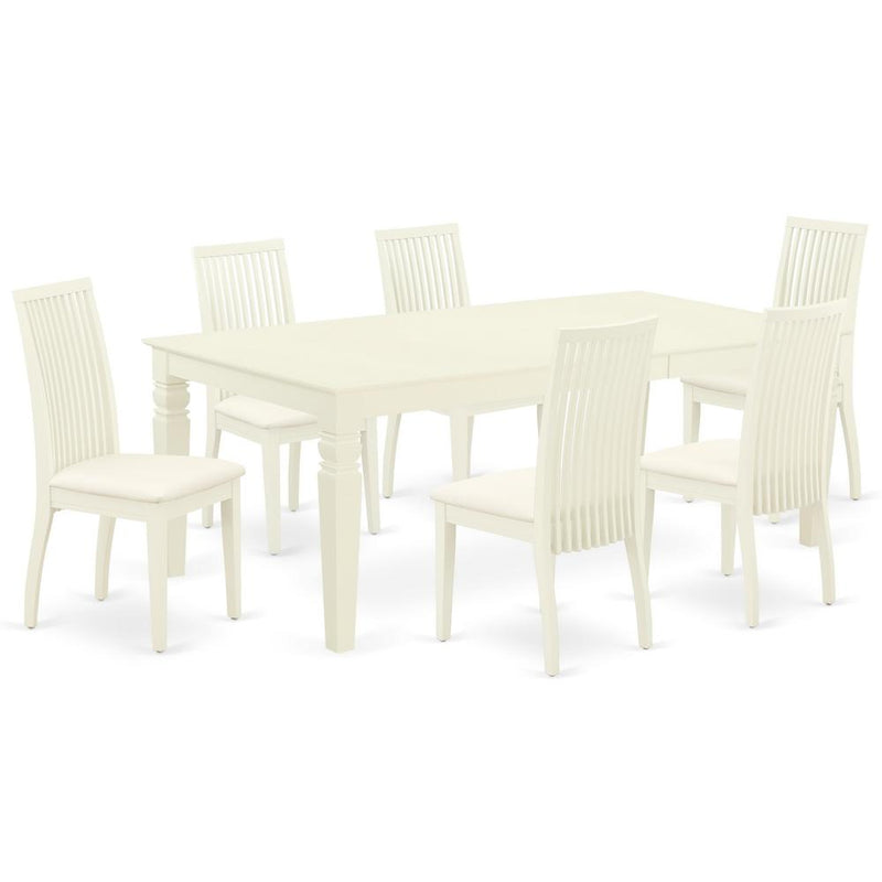 Dining Room Set Linen White, LGIP7-LWH-C