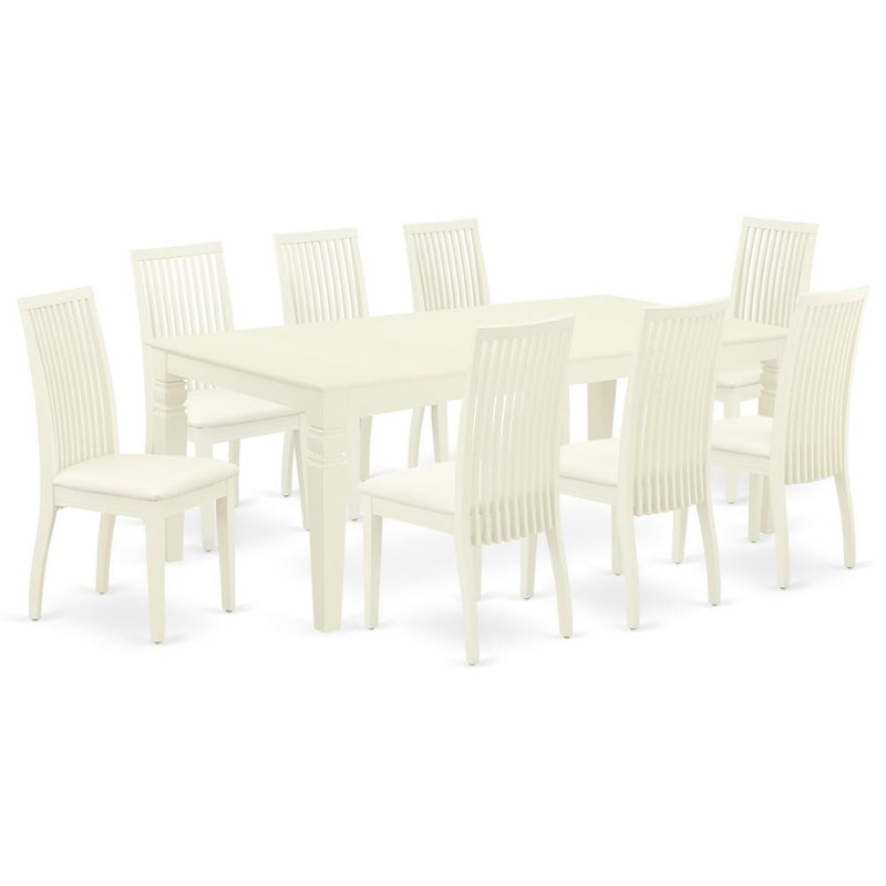 Dining Room Set Linen White, LGIP9-LWH-C