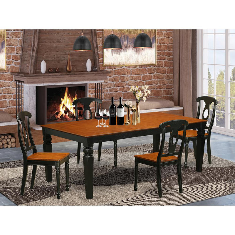 5  Pc  Table  and  chair  set  with  a  Table  and  4  Dining  Chairs  in  Black  and  Cherry