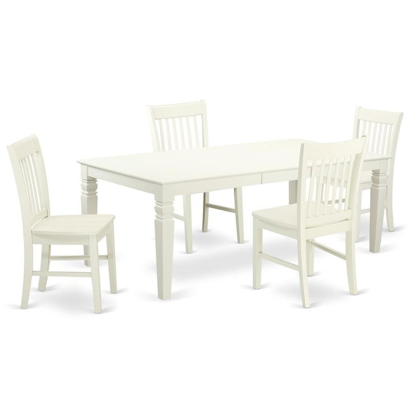 Dining Room Set Linen White, LGNO5-LWH-W