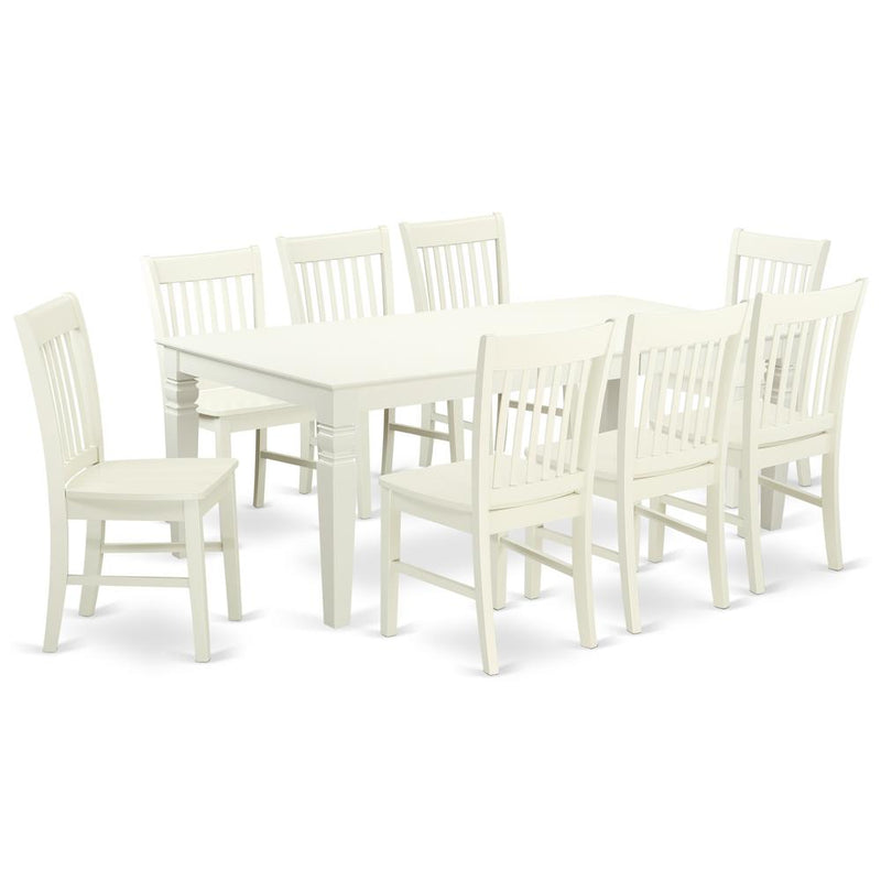 Dining Room Set Linen White, LGNO9-LWH-W