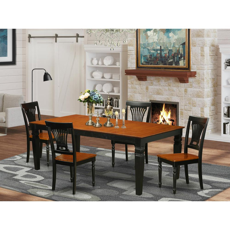 5  PcTable  and  chair  set  with  a  Dining  Table  and  4  Kitchen  Chairs  in  Black  and  Cherry