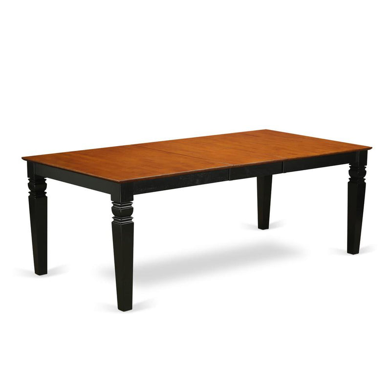 Logan  Dining  Table  with  Wood  Seat  -  Black  &  Cherry  Finish.