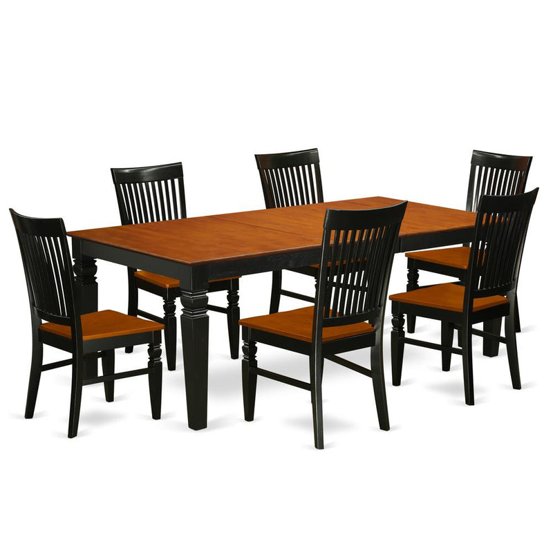 Dining Room Set Black & Cherry, LGWE7-BCH-W