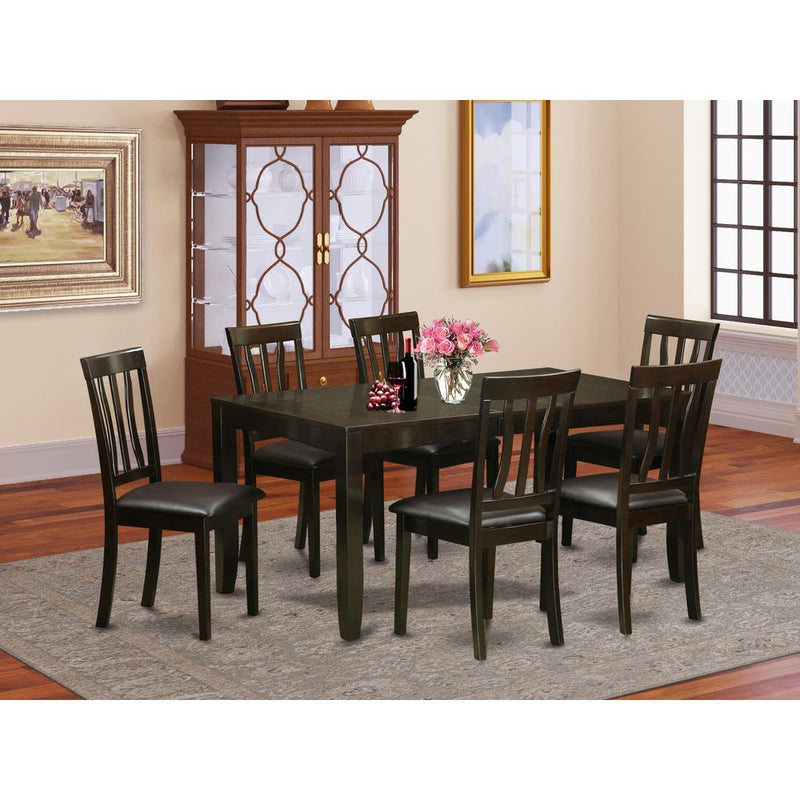 7  PC  Dining  room  set-Dining  Table  with  Leaf  and  6  Dining  Chairs