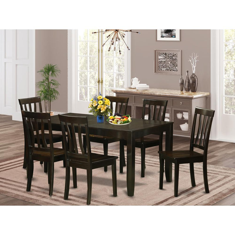 7  Pc  Dining  room  set  for  6-Dining  Table  with  Leaf  and  6  Kitchen  Dining  Chairs