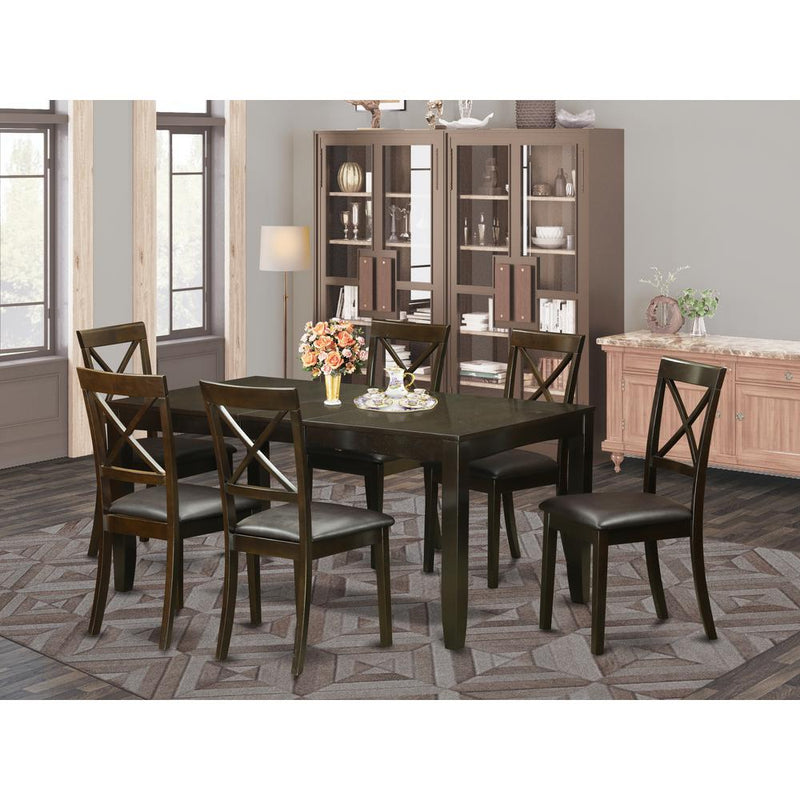 7  PC  Dining  room  set  for  6-Dining  Table  with  Leaf  and  6  Dining  Chairs