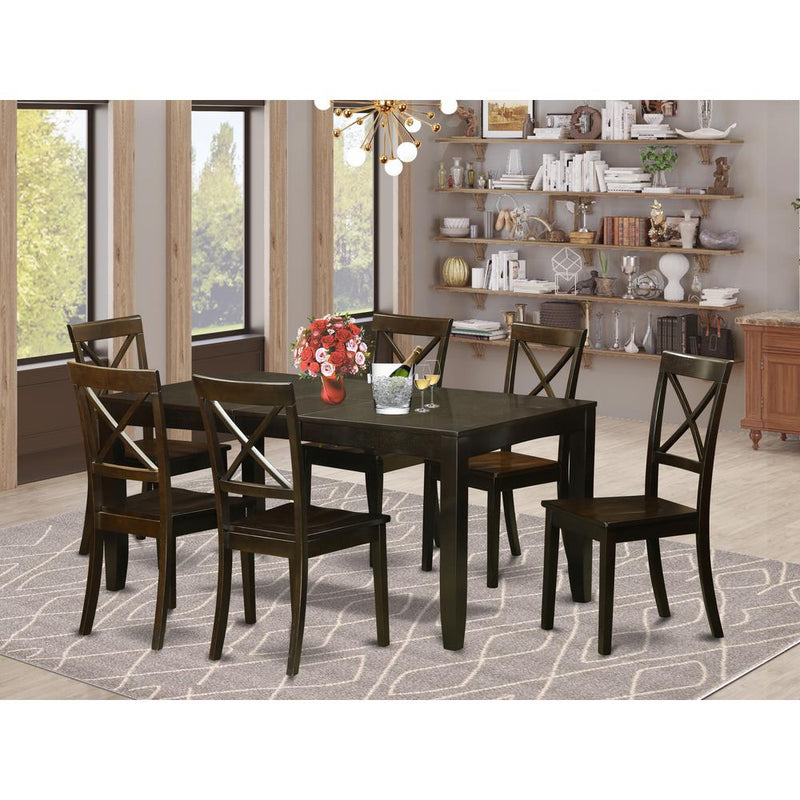 7  PC  formal  Dining  room  set-Dining  Table  with  Leaf  6  Chairs  for  Dining  room