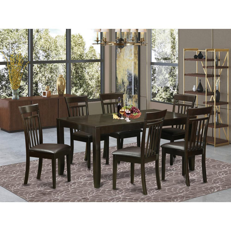 7  Pc  Dining  room  set-Table  with  Leaf  and  6  Dining  Chairs