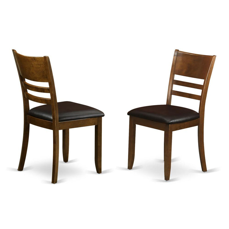 Lynfield  Dining  Room  Chair  with  Faux  Leather  Upholstered  Seat  in  Espresso  Finish,  Set  of  2