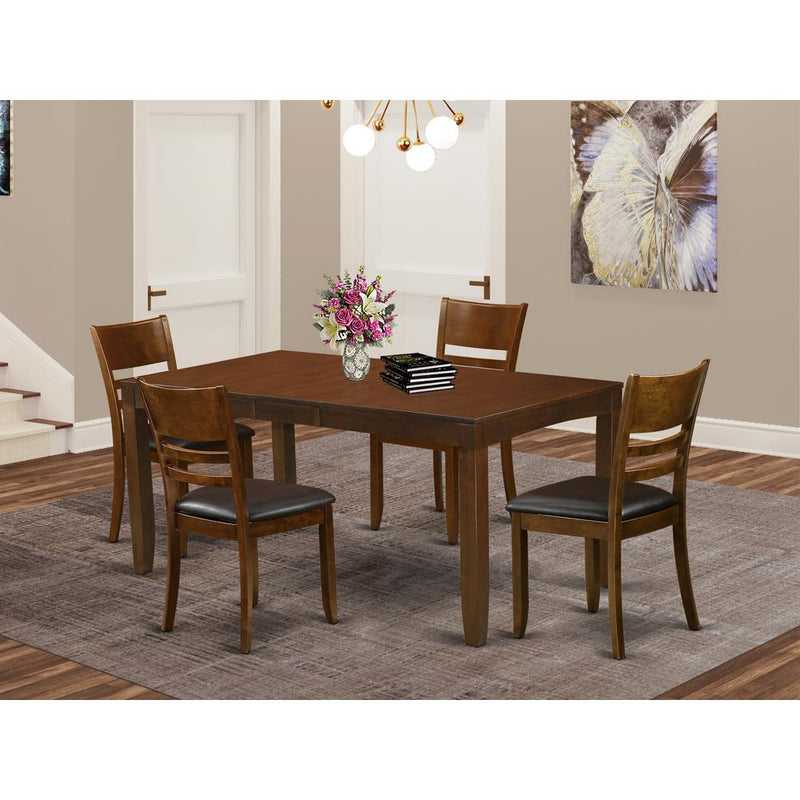 5  Pc  Dining  room  set  for  4-Dining  Table  with  Leaf  and  4  Dining  Chairs