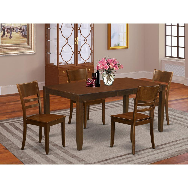 5  Pc  Dining  room  set  for  4-Dining  Table  with  Leaf  and  4  Kitchen  Chairs