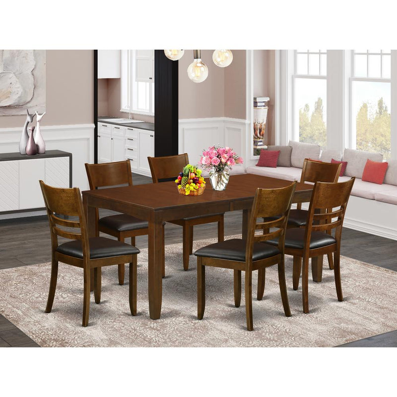 7  Pc  Dining  room  set  for  6-Table  with  Leaf  and  6  Kitchen  Chairs