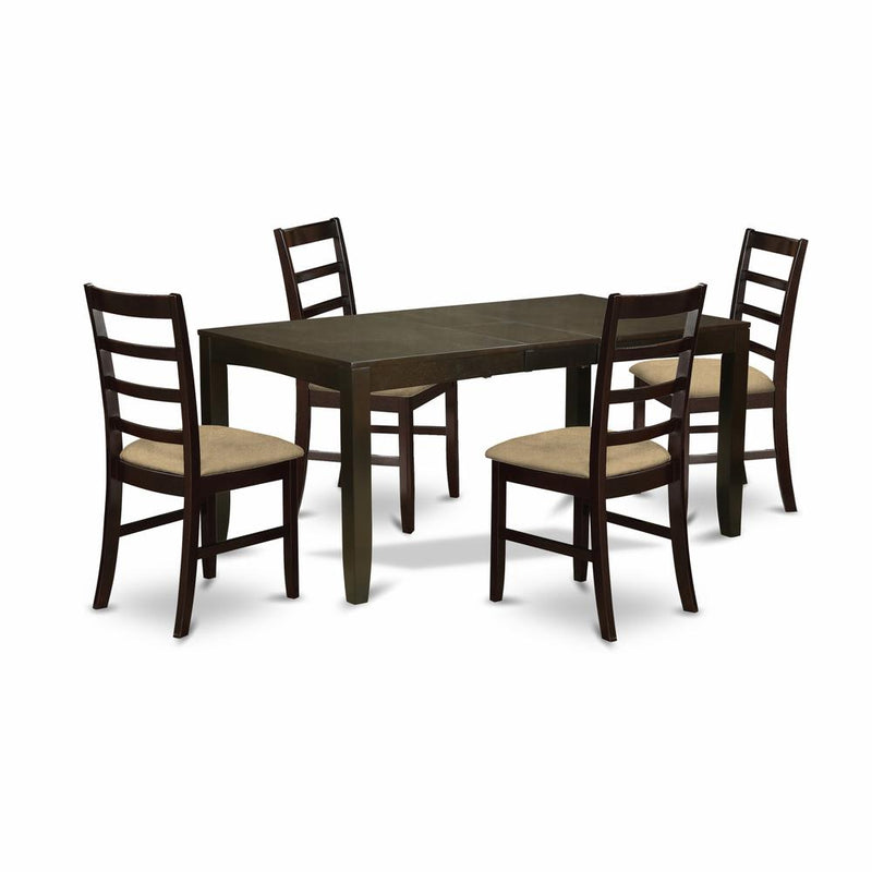 LYPF5-CAP-C 5 Pc Dining room set for 4-Table with Leaf and 4 Chairs for Dining room