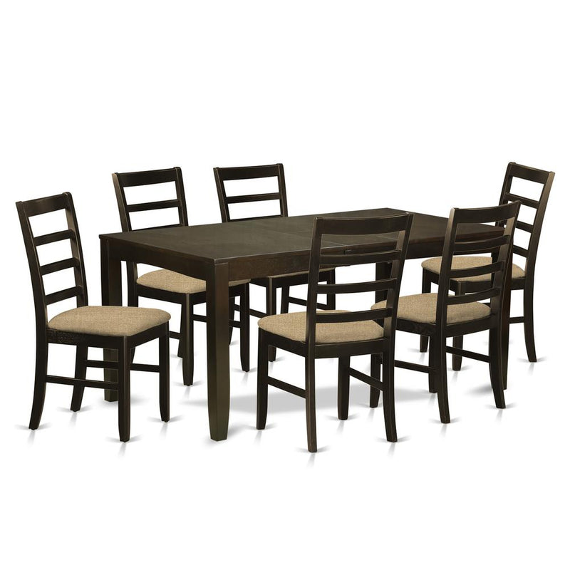 LYPF7-CAP-C 7 Pc Dining room set-Dining Table with Leaf and 6 Dining Chairs