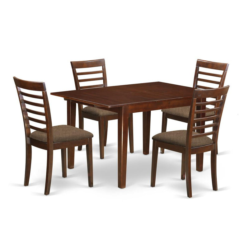 MILA5-MAH-C 5 Pc Kitchen nook Dining set-breakfast nook and 4 Dining Chairs in Mahogany