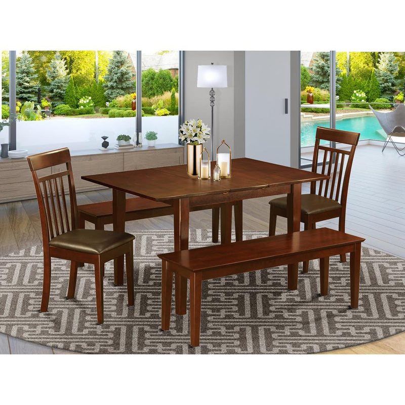 5  Pc  dinette  set  for  small  spaces-Tables  and  2  Dining  Chairs  and  2  Benches